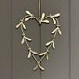 Silver Metal Mistletoe Heart Hanging Decoration, thumbnail 1 of 2