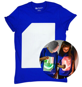Children's Interactive Glow In The Dark T Shirt In Blue, 6 of 8