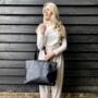 Extra Large Half Meter Black Leather Carry All Tote Bag, thumbnail 8 of 9