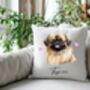 Personalised Pekingese Hearts Cushion Cover Gift, thumbnail 1 of 2