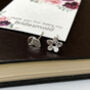 Thank You Bridesmaid Flower And Leaf Mismatched Wedding Earrings, thumbnail 10 of 12