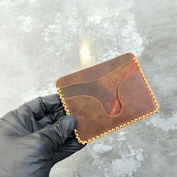 Personalised Super Slim Wallet Handcrafted Minimalist Card Holder, 5 of 11