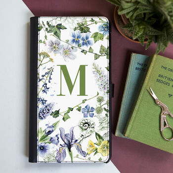 Personalised Inky Wildflower Faux Leather Phone Case, 2 of 8