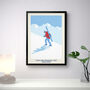 Personalised Powder Skier Walking Art Print, thumbnail 2 of 6