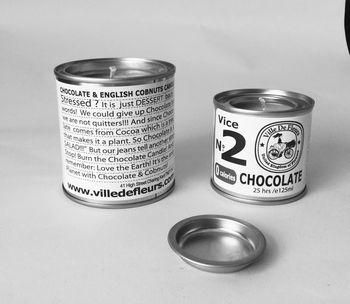Soy And English Cobnuts Chocolate Candle In Vintage Tin, 4 of 4