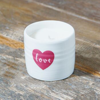 Porcelain Love Heart Candle, 2 of 3