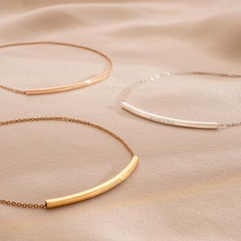 Curved Skinny Bar Personalised Message Bracelet, 2 of 12