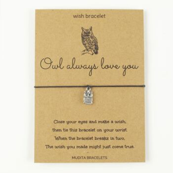 Owl Always Love You Charm Wish Bracelet, 3 of 4