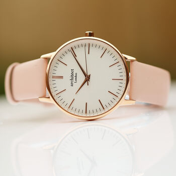 Ladies Architect Blanc Watch With Light Pink Strap, 3 of 4