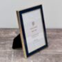 Isaac Jacobs Navy And Gold Tone Border Photo Frame, thumbnail 1 of 3