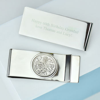Lucky Sixpence Year Coin Money Clip 1928 To 1967, 12 of 12