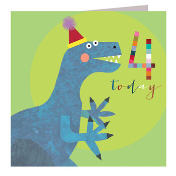 Dinosaur 4th Birthday Card, 2 of 5