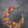 Dried Flower Hoop In Shades Of Spring, thumbnail 1 of 3