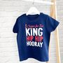 Three Cheers King Charles Coronation Kids T Shirt, thumbnail 1 of 2