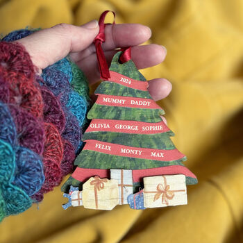 Colourful Family Tree Personalised Christmas Decoration, 3 of 3