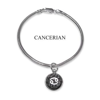 Zodiac Star Sign Sterling Silver And Leather Bracelet, 4 of 12