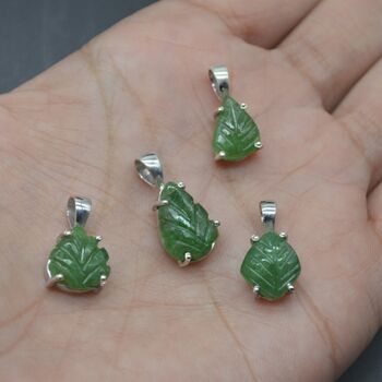 Tsavorite Green Garnet Pendant, Sterling Silver Chain, 5 of 6