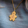 Gingerbread Man Charm Necklace With Chain Stocking Filler, thumbnail 1 of 2