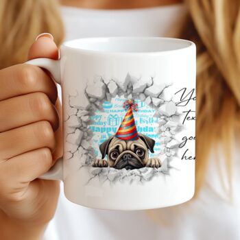 Personalised Pug Birthday Break Through, 7 of 8