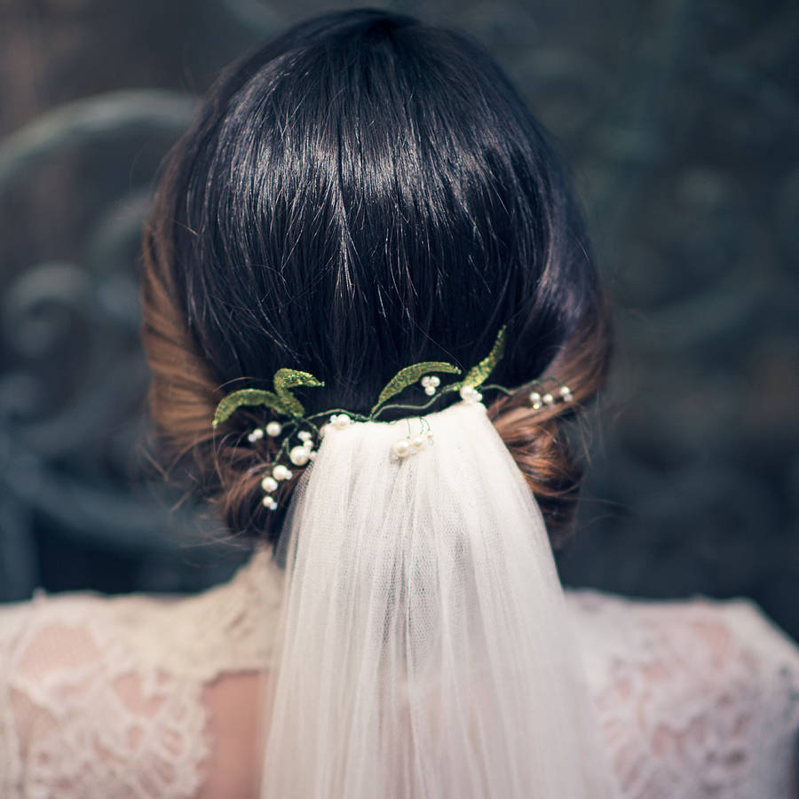 Lily Of The Valley Leaf And Pearl Hair Slide, 1 of 7