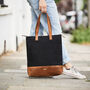Personalised Canvas And Leather Tote With Top Zip, thumbnail 3 of 6
