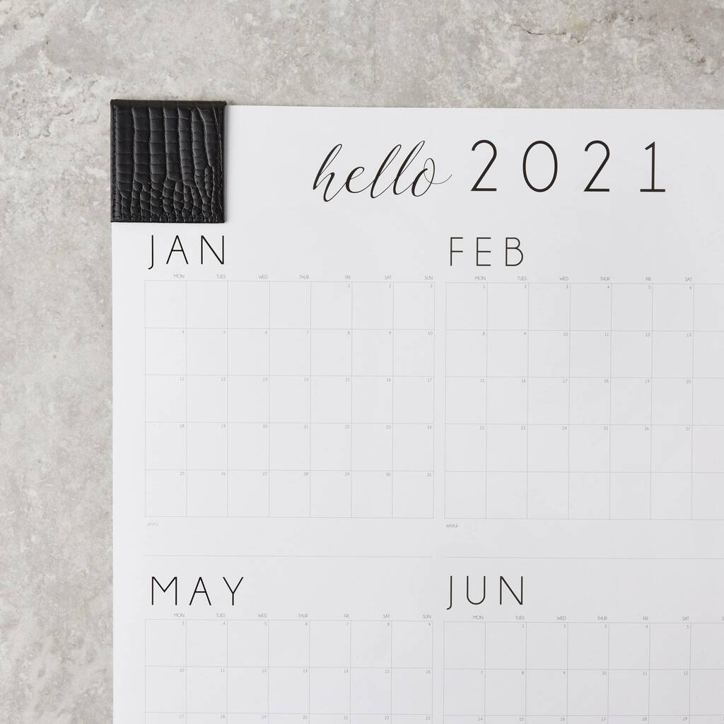 2021 Wall Calendar With Leather Corners By Hello Day
