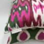 Square Ikat Silk Cushion Watermelon Weave, thumbnail 8 of 8