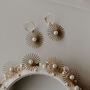 Gold Plated Star And Pearl Hoop Bridal Earrings, thumbnail 1 of 9