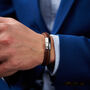 Personalised Men's Monogram Leather And Steel Bracelet, thumbnail 5 of 9