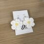 Handmade Crochet White Daisy Earrings: Surgical Steel, thumbnail 5 of 12