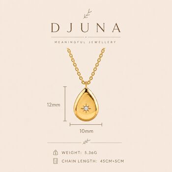 Gold North Star Teardrop Necklace Celestial Star, 2 of 5