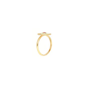 Small Disc Adjustable Ring Orange On Gold Plated, 3 of 3