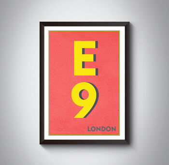 E9 Homerton Hackney London Typography Postcode Print, 4 of 10