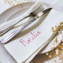 Embroidered Personalised Linen Napkin, thumbnail 1 of 6