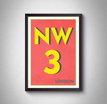 Nw3 Camden London Typography Postcode Print, 5 of 10