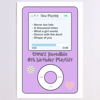 Personalised Playlist Birthday Card, 4 of 7