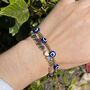 Multi Evil Eye And Heart Chain Bracelets 2pcs Set, thumbnail 2 of 2