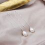 Natural Drop Pearl Threader Earrings, thumbnail 1 of 12