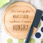 Engraved 'When I Was Hungry' Wooden Chopping Board, thumbnail 1 of 5