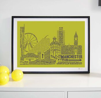 Manchester Skyline Typography Print, 5 of 8