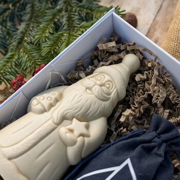 White Chocolate Santa With A Sack Of Butter Caramel Truffles, 2 of 3
