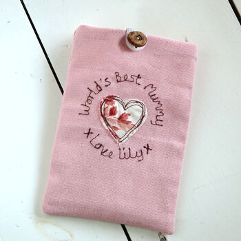 Personalised Embroidered Fabric Phone Case Gift, 5 of 9