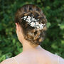 Silver Or Gold Plated Blossom Enameled Bridal Hair Clip, thumbnail 7 of 12