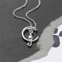 Sterling Silver Cat And Crescent Necklace, thumbnail 2 of 5