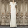 Ivory Draped Neck Gown, thumbnail 1 of 2