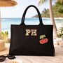 Personalised Cherry Large Jute Beach Tote Bag, thumbnail 1 of 3