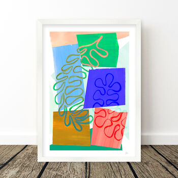 Colour Block Abstract Leaf Art Print, 8 of 11