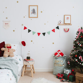 Personalised Red And Green Christmas Bunting, 2 of 9