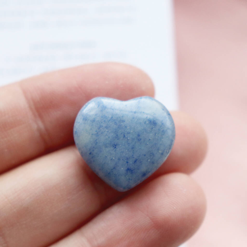 Blue Aventurine Heart Crystal Calm And Harmony Stone, 1 of 5