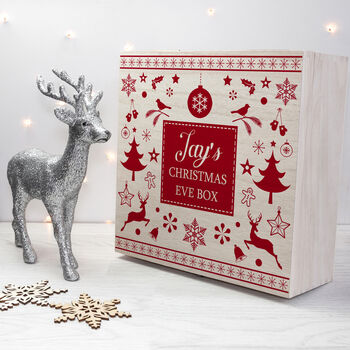 Personalised Festive Scandi Print Christmas Eve Box, 3 of 6